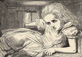 Alice growing bigger (John Tenniel)